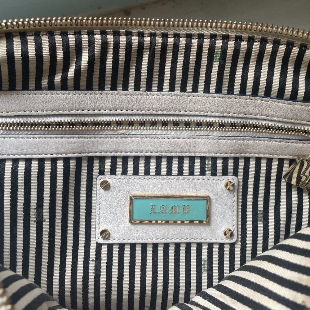 Vintage L.A.M.B. Satchel White/Navy - Picture 9 of 11